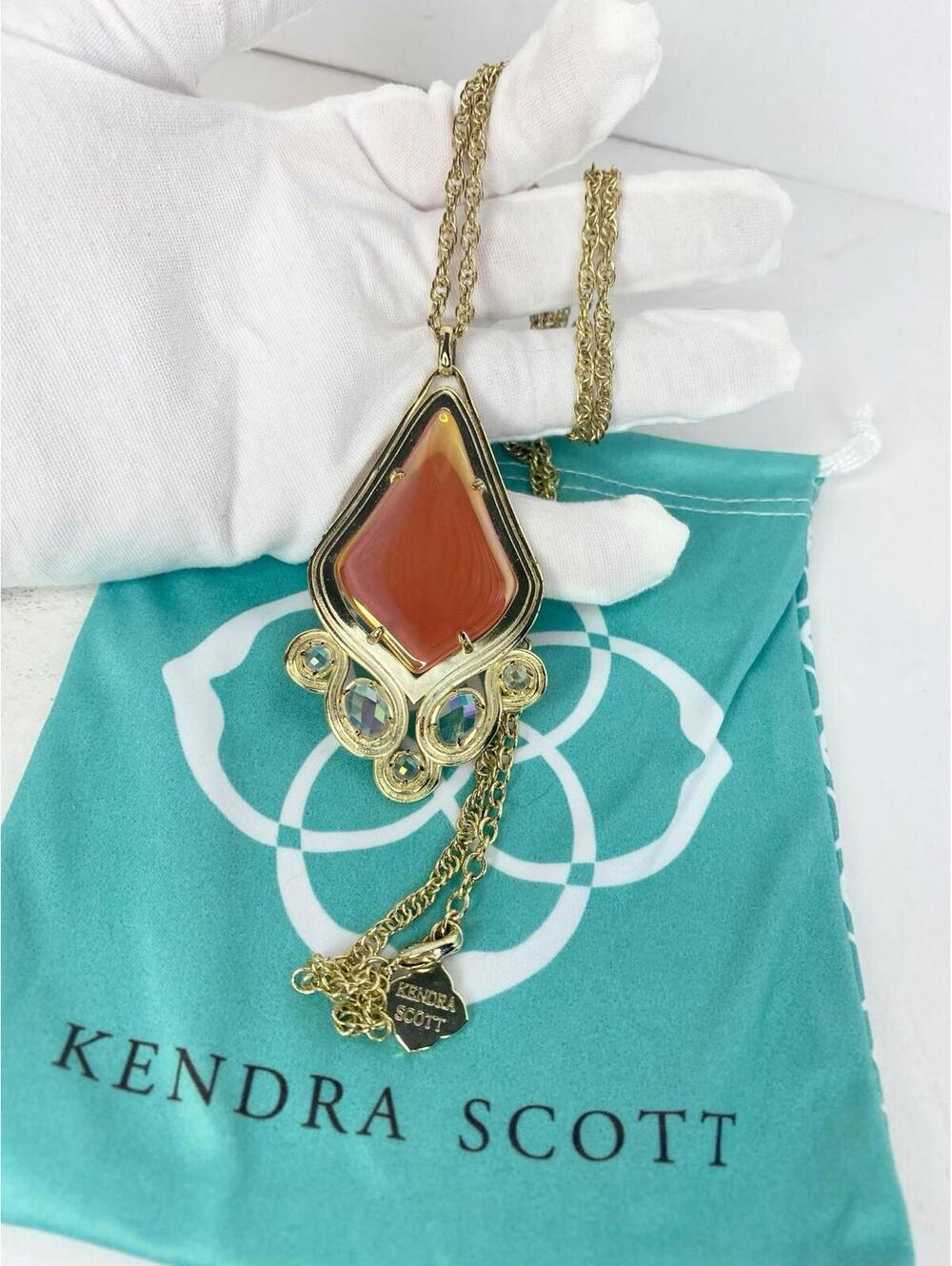 Kendra Scott Tangerine Iridescent TERESA Necklace